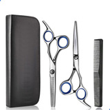 Tesoura Profissional Cortar Cabelo Fio Navalha Barbearia Kit