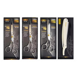 Tesouras 6.5 Fio Laser + Fio Navalha + Desbaste + Navalhete 