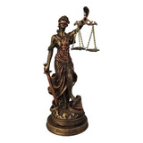 Themis Deusa Da Justiça 21 Cm Altura Com Balanca Bronze