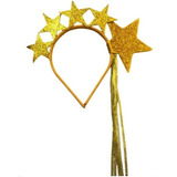 Tiara Para Carnaval / Bloquinho 5 Estrelas Cor Dourado