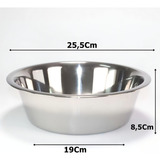 Tigela Comedouro Inox 2,5l Chalesco Cor Alumínio Inox