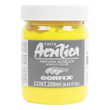 Tinta Acrílica Corfix 250ml G1 A Cor Cor Amarelo Cadmio Claro 122