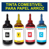 Tinta Comestível Para Impressora Papel Arroz 400ml + Bicos