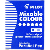 Tinta Refil Caneta Pilot Parallel Pen E Kakuno Azul C/6