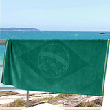 Toalha Banho Praia Buettner Jacquard Veludo Verde Time Bandeira Do Brasil