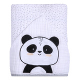 Toalha De Banho Soft Papi Friends C/capuz Bordado Panda