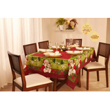 Toalha De Mesa Encanto Natal 8 Lugares 1,55 X 2,50m Lepper Cor Vermelha