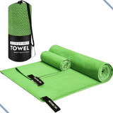 Toalha Em Microfibra Compacta Esportiva Secagem Rápida!! Cor Verde