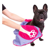Toalha Pet De Banho Cães Cachorro Allure Pets Paw Com Bolsos