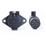 Tomada Elétrica 7p 24v Nylon Caminhão/carreta Macho/fêmea Pt