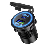 Tomada Usb Dupla Veicular / Lancha / Substitui O Acendedor