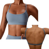 Top Cinza Fitness Academia C/ Bojo Costas Abertas Academia