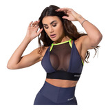 Top Feminino Fitness Para Exercícios Com Tule 