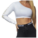 Top Hipkini Irresistible Fitness Branco Um Ombro Só 