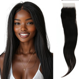Topo Closure Liso 4x4 De 60cm Cabelo 100% Humano