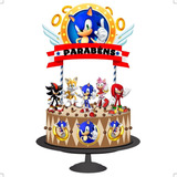 Topo De Bolo Topper De Bolo Aniversário Sonic Full