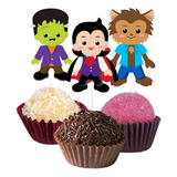 Topper De Doces Vampiro Halloween Lobisomem Festa Infantil
