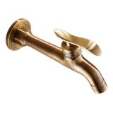 Torneira De Bronze Dourada 1/4 Volta Vintage Retro Antiga - Cor Dourado-escuro
