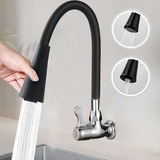 Torneira Gourmet Luxo Flexível Cozinha Parede 2 Jatos Pia Cor Preto - Marca Sport Show