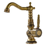 Torneira Vintage Bronze Antigo Misturador Banheiro Lavabo
