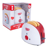 Torradeira Infantil Para Cozinha De Brinquedo Com Alavanca Cor Branco Com Vermelho