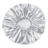Touca De Cetim Grande Para Cabelos Volumosos Afros Tranças Cor Branco
