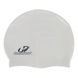 Touca De Natação Colorida Silicone Lisa Hammerhead Cor Branco (slim) Desenho Do Tecido Liso Tamanho U