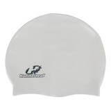 Touca De Natação Colorida Silicone Lisa Hammerhead Cor Branco Desenho Liso Tamanho U