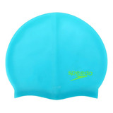 Touca De Natação Silicone Lisa Suave Hidroginástica Speedo Cor Azul+neon Tamanho Único