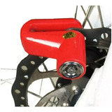 Trava Disco Freio Vermelha Roda Moto Motocicleta Com Chave Cor Vermelho