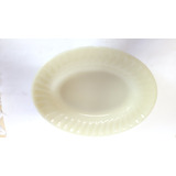 Travessa Colorex Oval Antiga Opalina Canelada 32 Cm