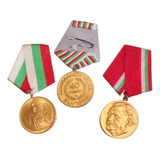 Três Medalhas Comemorativas Revolução Comunista Da BuLGária