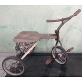 Triciclo Antigo A Pedal Em Ferro Funciona Relíquia + Madeira