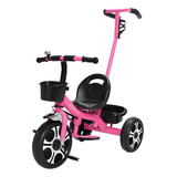 Triciclo Com Apoiador Rosa Passeio Infantil Zippy Toys