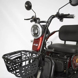 Triciclo Elétrico 3 Lugares | Zub Duos 2024 Cor Vermelho 110v/220v