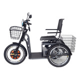 Triciclo Elétrico 800w Cadeira Giratória Suspensão Grafite Cor Cinza-escuro