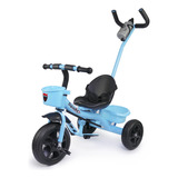 Triciclo Infantil Pedal 2 Em 1 Cesto E Haste Mega Compras Cor Azul