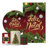 Trio Capas Cilindro + Capas Paineis Casado Feliz Natal Decor