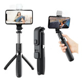 Tripé Celular Bastão Pau De Selfie Bluetooth Mesa Led 3 Em 1