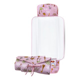 Trocador De Fralda Impermeável Dobrável Lindas Estampas Safári Rosa