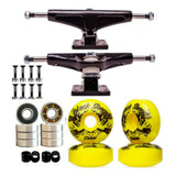 Truck Skate 139mm + Rodas 53mm+ Rolamento Abec 15+ Parafusos