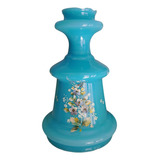 Tulipa Cúpula Antiga Em Opalina Azul Veneziano - Bocal 15cm
