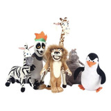 Turma Do Madagascar Com 6 Pelúcias Safari Zoológico Floresta