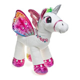 Unicórnio De Pelúcia Em Pé Branco M 40cm Lindo!!!!!