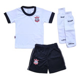Uniforme Corinthians Bebê Infantil Juvenil Branco Oficial