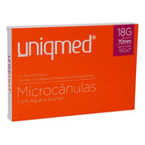 Uniqmed Microcânula 18g X 70mm C/ Agulha Pertuito 12 Unidades