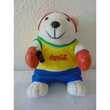 Ursinho Antigo De Pelúcia Boxeador Promocional Coca Cola