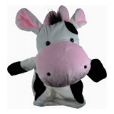 Vaca Vaquinha Fantoche Pelúcia De Mão Animais Infantil 25cm