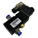 Válvula Solenoide/mola 3/2 Vias 1/4 Normal Fechada 8mm 24v