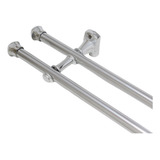 Varão Duplo Cromado Para Cortina 2,20mts 19/19mm Compacto